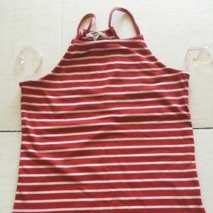 Heart & Hips Red/White Stripe Halter Top
